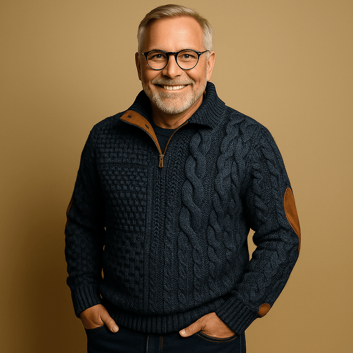 Alp & Aire | Klassischer Strickpullover mit Half-Zip