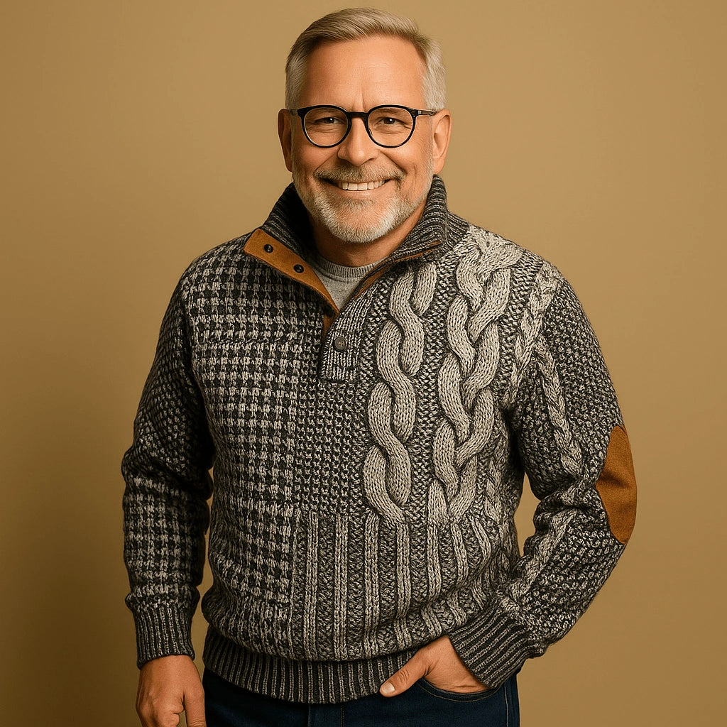 Alp & Aire | Klassischer Strickpullover mit Half-Zip