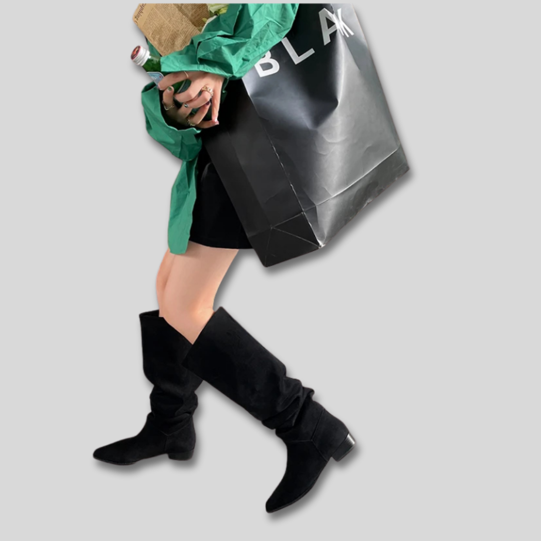 Laszlina - Trendige kniehohe Stiefel