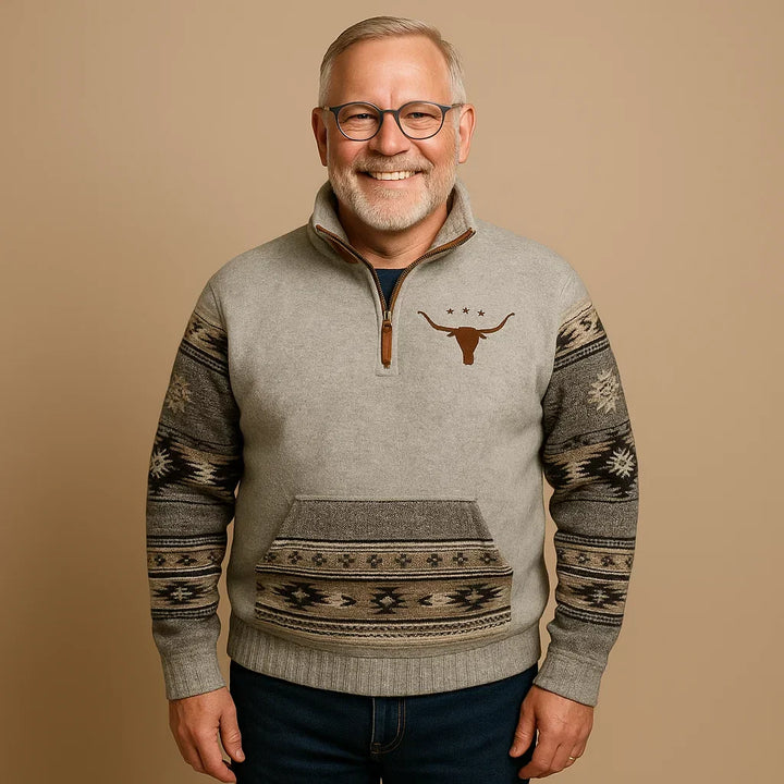 Alp & Aire | Klassischer Strickpullover mit Half-Zip